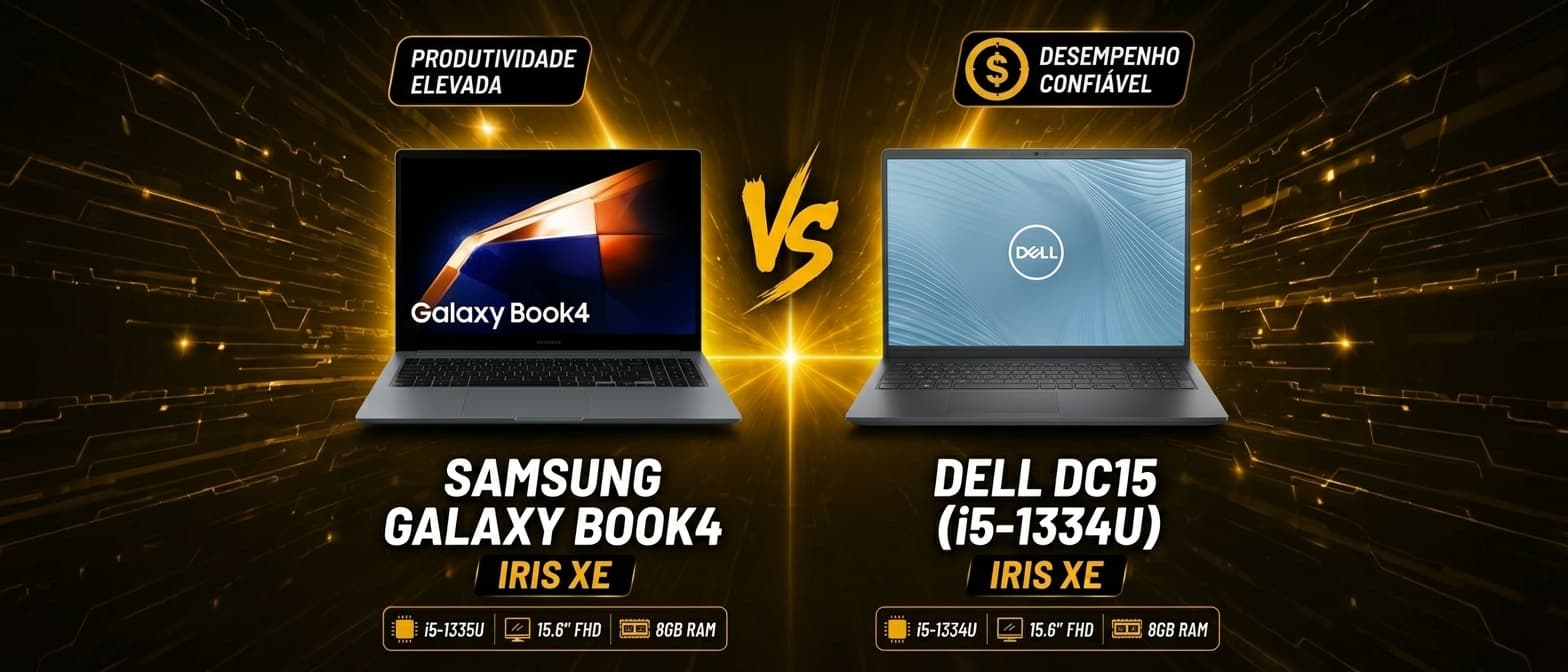 Samsung Galaxy Book4 vs Dell DC15: Qual notebook com i5 vale mais a pena?